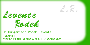 levente rodek business card